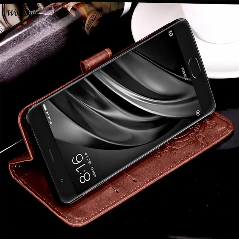 Чехол для Xiaomi Mi 6 с откидной крышкой из искусственной кожи отделением карт чехол
