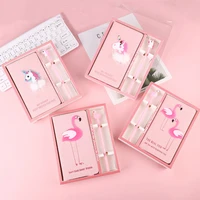 new arrival cute flamingo unicorn cactus notebook gel pen set with box weekly planner school office supplies kawaii stationery
