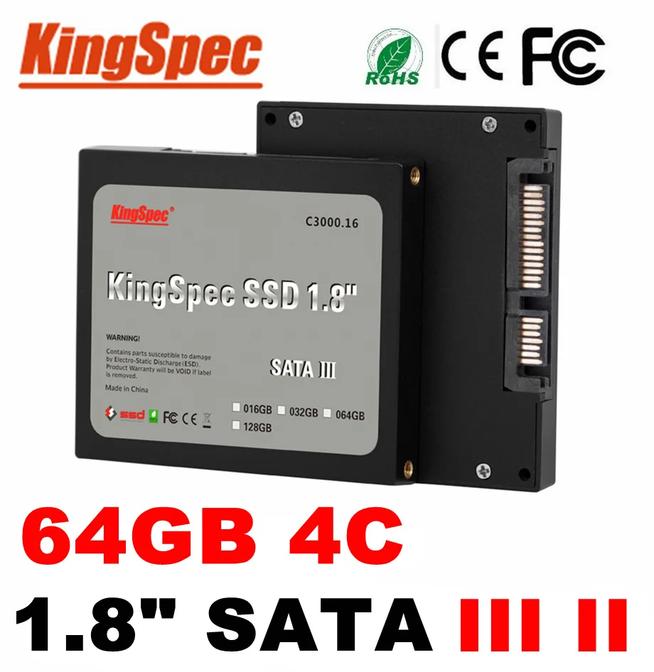 Kingspec 1.8 &quot2 5 дюймовый SATA II III 3 SSD Solid State disk Drive 64 ГБ HDD Жесткий Диск Ноутбуков