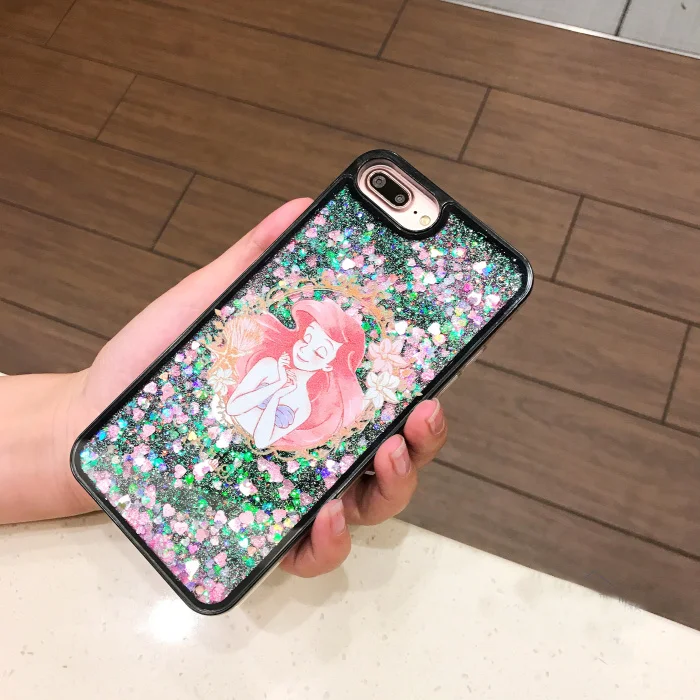 Cartoon Classic Anime Bling Glitter Phone Case For iphone Xs MAX Xr X 5 6 6s 8 7plus Sleeping Beauty Liquid Quicksand Cover |