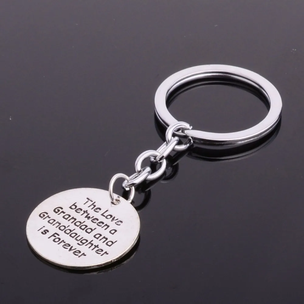Bespmosp 12PC/Lot Trendy The Love Between Grandad And Granddaughter Is Forever Family Keychain Charm Pendant Gifts Jewelry New | Украшения