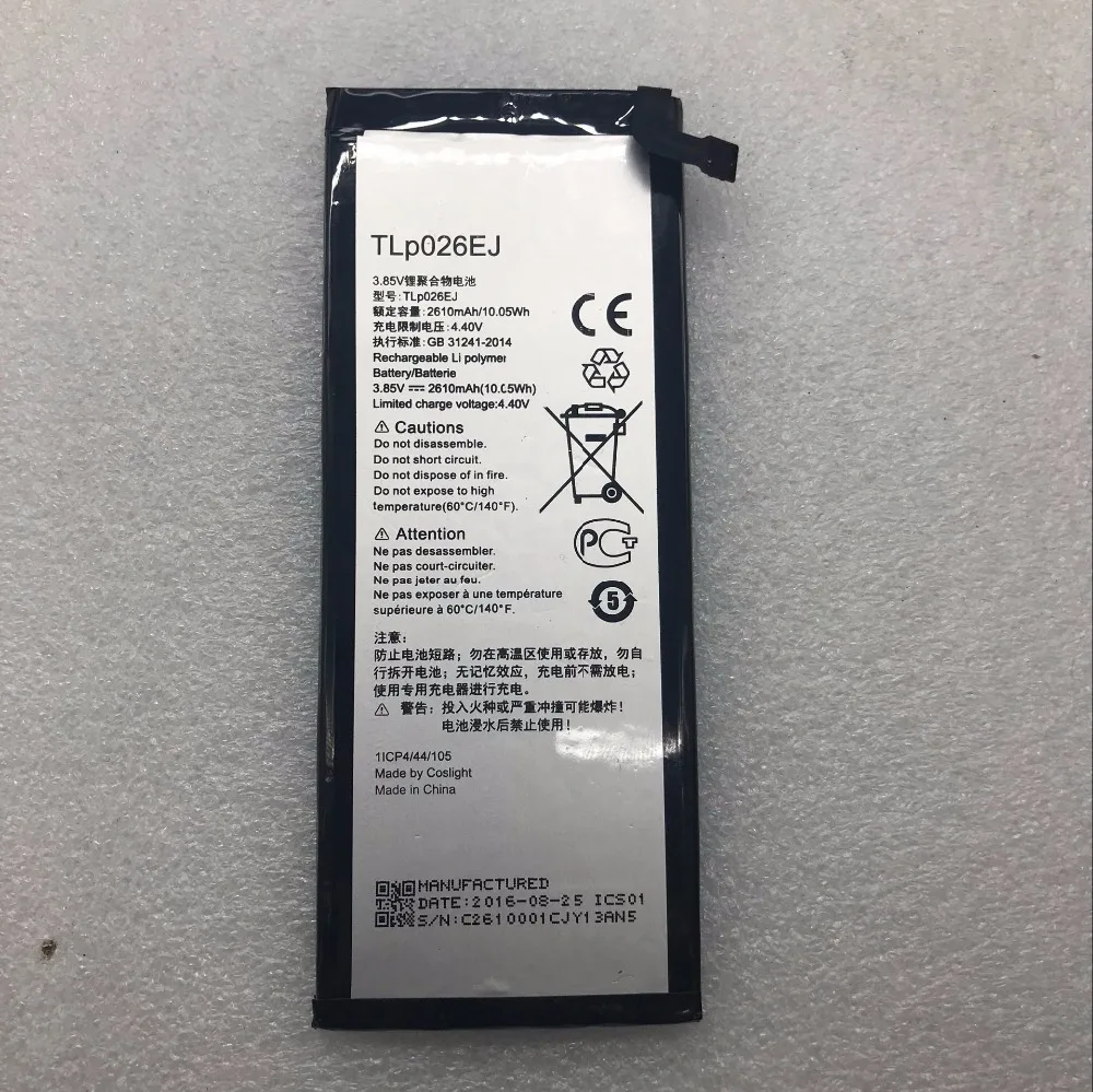 Аккумулятор 2610mAh TLp026EJ для ALCATEL ONE TOUCH IDOL 4 6055K TLp026E2 OT 6055 Idol 6055B 6055H 6055U 6055Y|Аккумуляторы