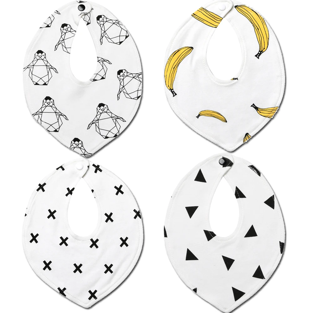 Детские нагрудники 4 шт./лот Слюнявчики с принтом ткани детские для младенцев