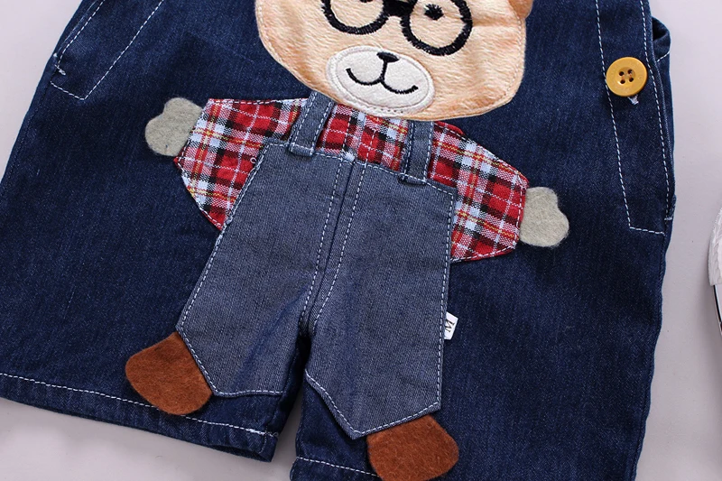 

DIIMUU New Fashion Infant Clothing Boys Girls Denim Shorts Pants Casual Overalls Cartoons Jeans Trousers Suspender Pant For 1-3T