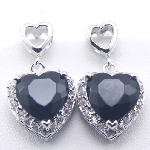 

Black Onyx Woman Silver Crystal Earrings TE399