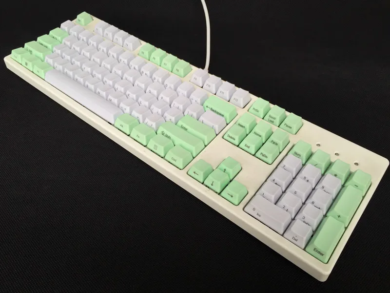 Крутая белая голубая Смешанная Толстая клавиатура PBT ANSI ISO макет 108 87 колпачки для