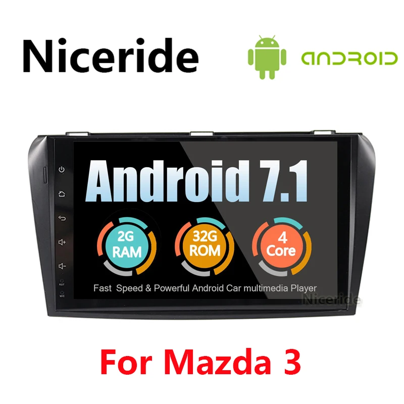 9 дюймов Android 7 1 GPS навигация автомобильный Радио плеер для 2004-2009 Mazda 3 с Bluetooth WIFI