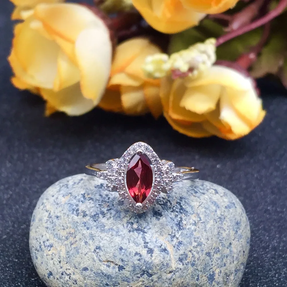 

KJJEAXCMY fine jewelry 925 silver magnesium aluminum garnet ring jewelry woman.