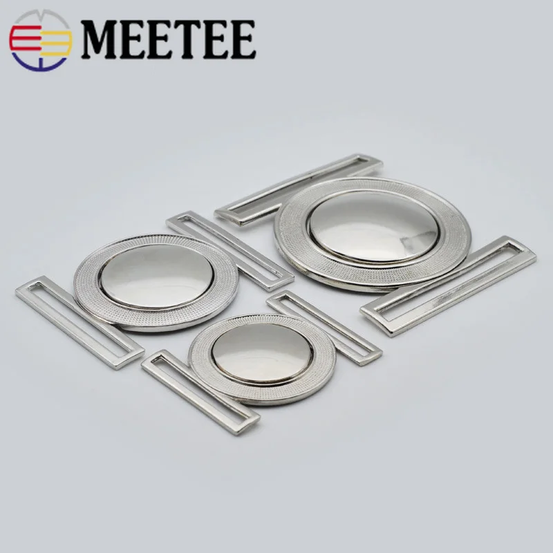 Meetee 2 шт. 40/50/60 мм металлическая серебряная пряжка для ремня Женская одежда пальто