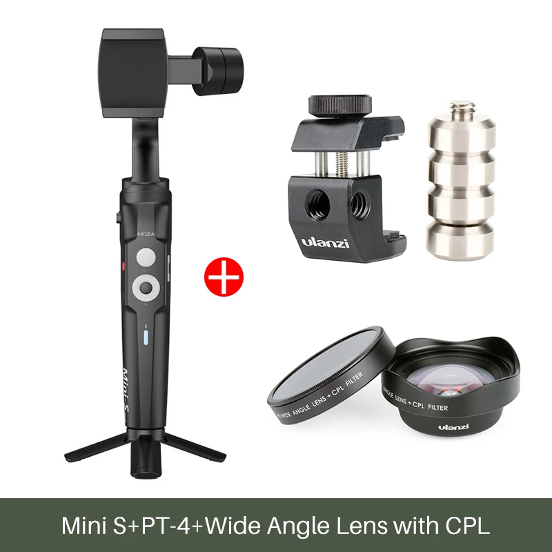 Mini S Lens Kit Moza Mini S складной 3 оси смартфон Gimbal расширение StickHandheld Gimbal стабилизатор для iPhone Xs Max X samsung S10 S9 - Цвет: Mini S Lens Kit