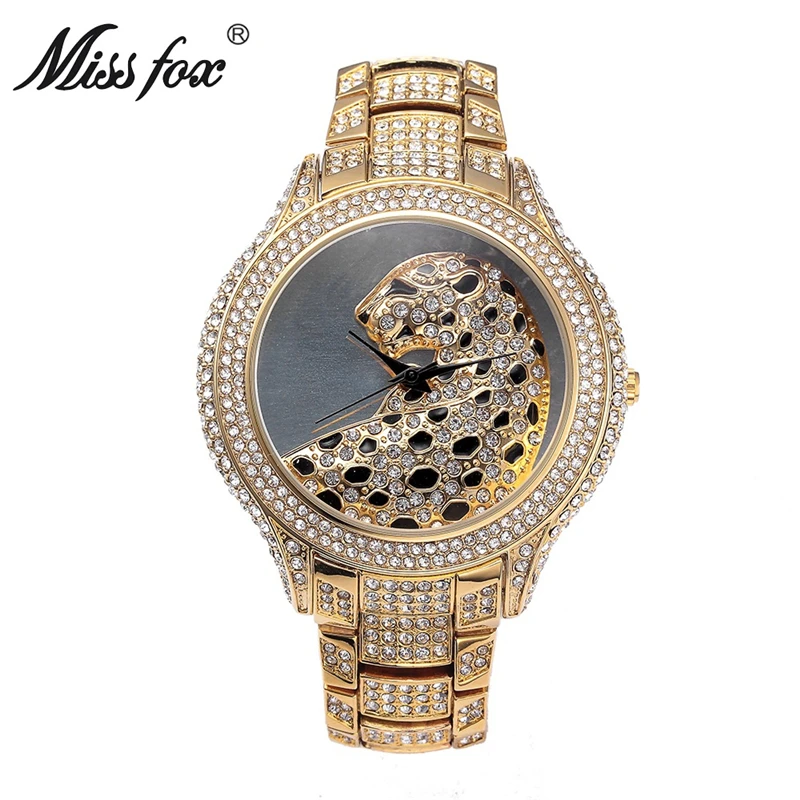 

Relogio Masculino Miss Fox Brand Luxury Watches Men Fashion Waterproof Gold Silver Diamond Quartz Wristwatch Clock Man 2020 Saat