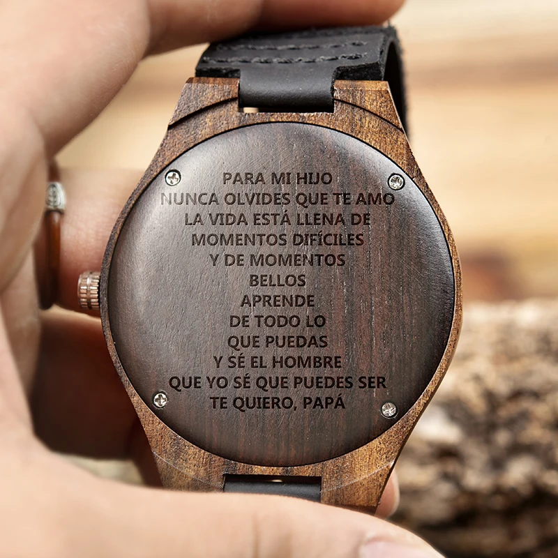 Персонализированные пользовательские деревянные часы выгравировать свой собственный логотип/текст Мужские кварцевые наручные часы для женщин отличный подарок