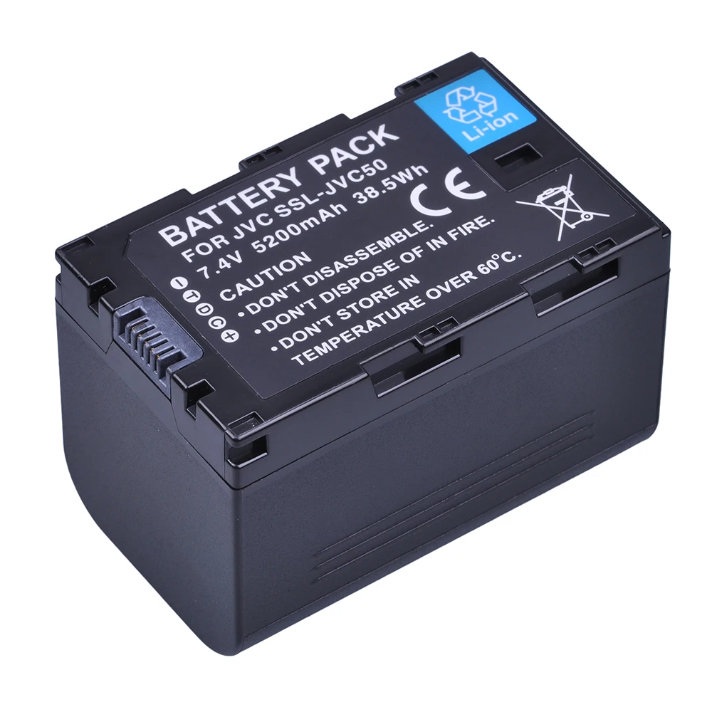 Аккумулятор Batmax для камер JVC50 2 шт. 7 4 В 5200 мА · ч камеры SSLJVC50 javis SSL JV J250 jtv J|Цифровые