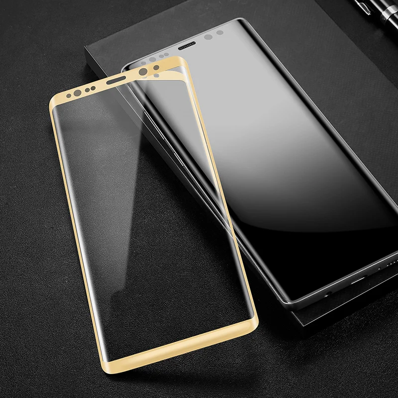 Защитная пленка Baseus для samsung Galaxy Note 8 3D Arc Premium, полностью Защитное стекло для Galaxy Note8, пленка из закаленного стекла - Цвет: Gold
