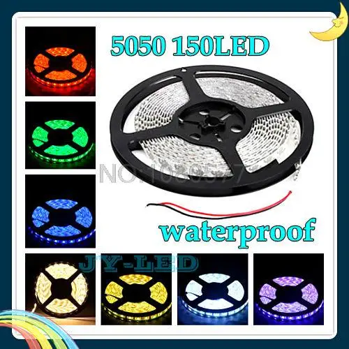 Хит продаж 5 м/катушка 5050 Светодиодная лента Водонепроницаемая DC 12V SMD гибкая