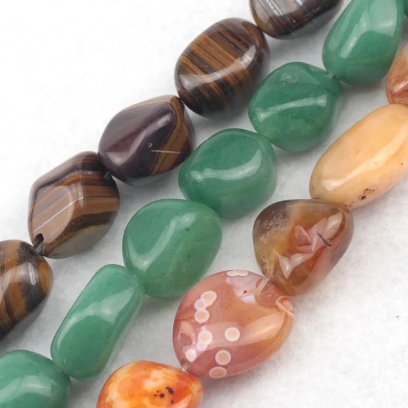 

14-20mm freeform natural stone beads for jewelry making beads: tiger eye, green aventurine, red botswana agates wholesale !