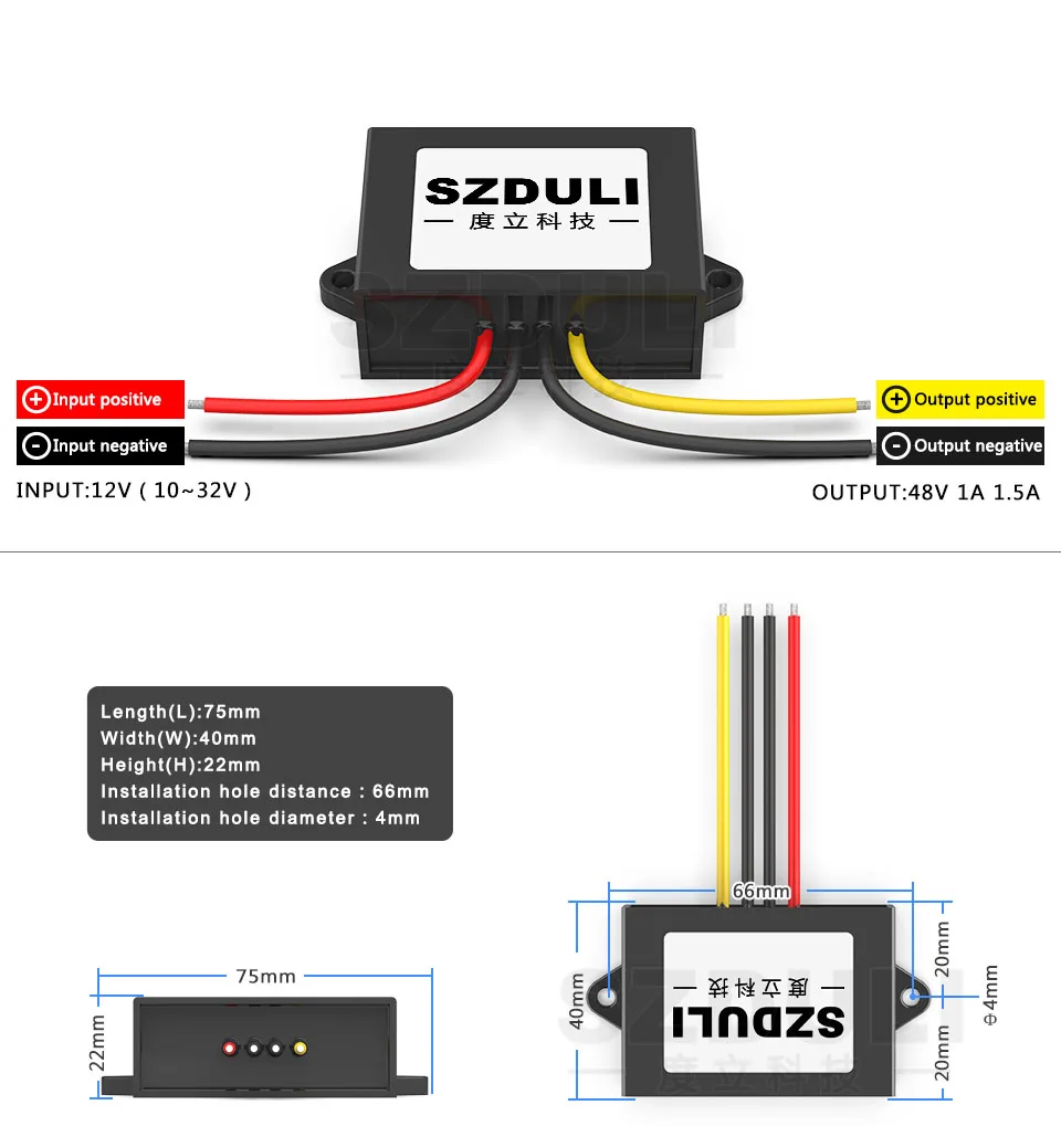 12 V 48 V 1A 3A 5A 6A 8A DC конвертер elevador 12В до 48В reguladores de convertidores de potencia де coche de aumento