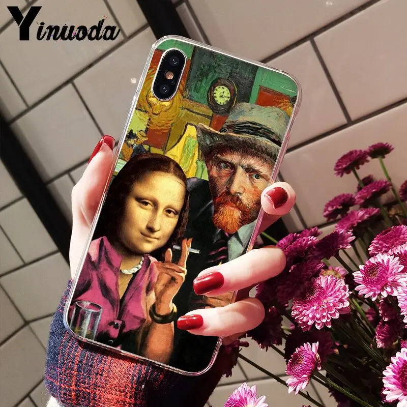 11pro MAX Van Gogh Mona Lisa Забавный чехол для телефона с грушевидными ушками iPhone 8 7 6 6S Plus X XS 5