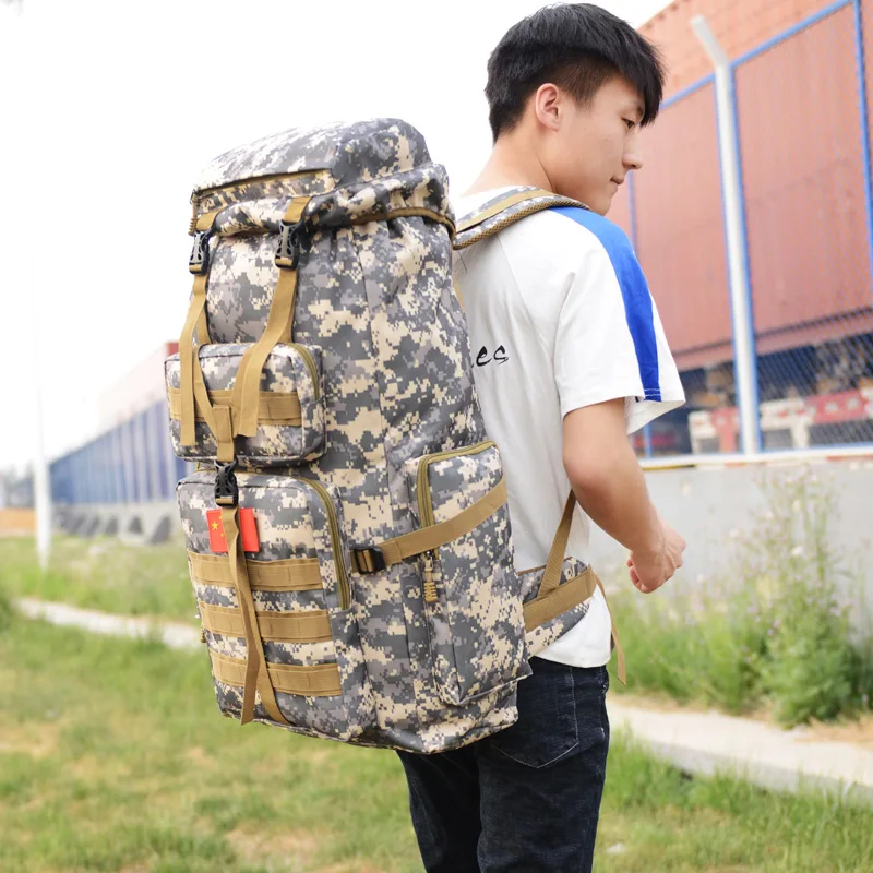 

70L Military Tactical Backpack Army Bag Molle Travel Rucksack Men Camping Hiking Backpacks Mochila Militar Bags Sports XA825WA