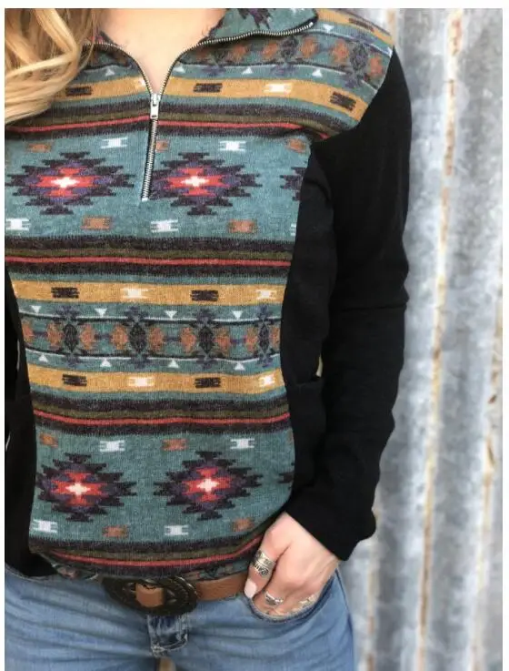 XL Size Aztec Pattern Sweater Wholesale Cotton Fabric Women coat Winter Casual Style Coat DOMIL-10102018A | Женская одежда