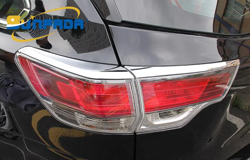 SUNFADA ABS Chrome Front&ampRear Headlights Decoration Eyelid/Eyebrow Trim Car-covers For TOYOTA HIGHLANDER 2015 2016 2017 | Автомобили и