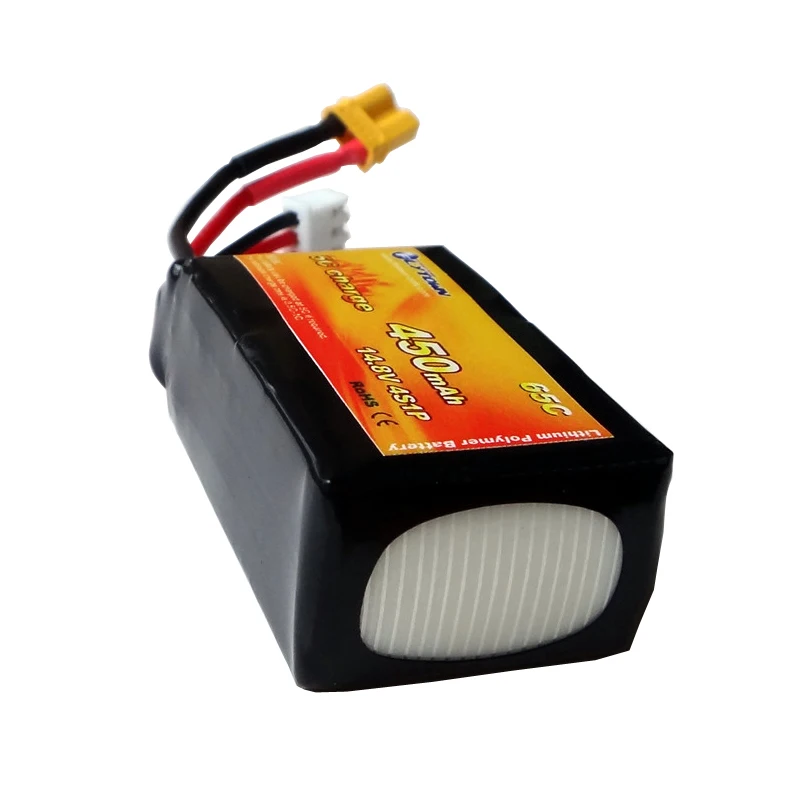 Flytown 450mAh 4S 14.8V 65C-130C RC Lipo battery with XT30 Plug for 100-150mm size 3D and FPV racing Drone Quadcopter UAV Car | Игрушки и