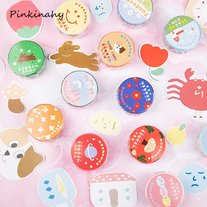 1 шт. васи ленты DIY японская бумага мультфильм цветок гриб маскирующая лента