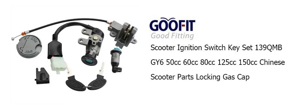 GOOFIT ключ зажигания Набор для GY6 49cc 50cc 139QMB китайский скутер мопед группа-102