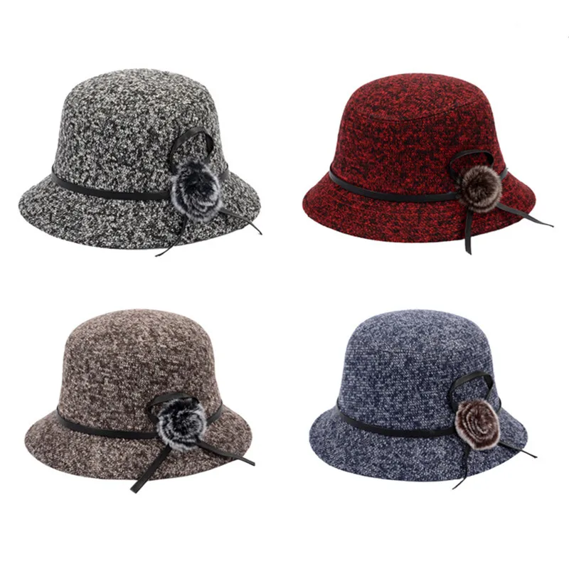 Joejerry женские купольные фетровые шляпы из смешанной шерсти для мам на осень и зиму
