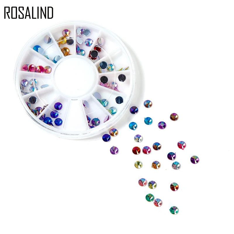 Бусины для ногтей ROSALIND 1 коробка 12 цветов смешанный гель полукруг акриловый