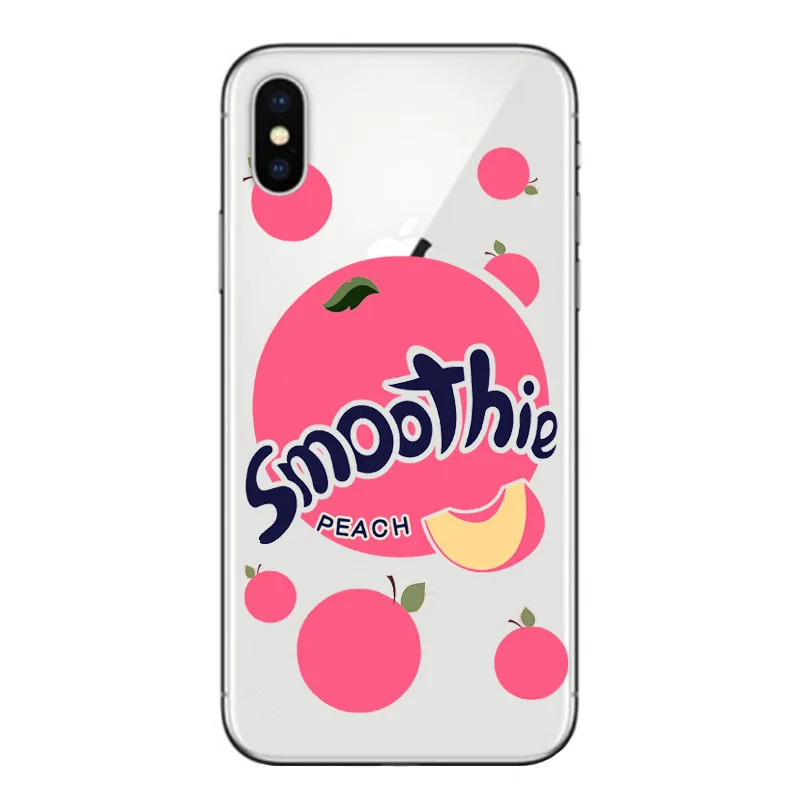 Чехол для телефона Fundas Лето фрукты смузи персик вишня лимон банан и iPhone 5S SE 6 6s X 7 8