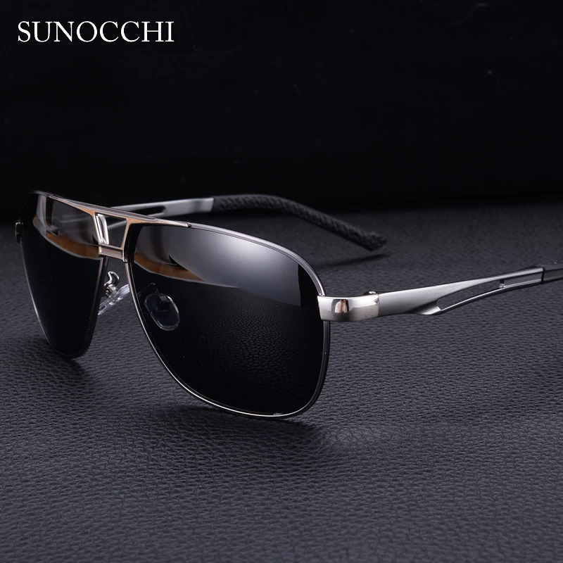 SUNOCCHI Мужские солнечные очки больших размеров поляризованные Uv400 Высокое