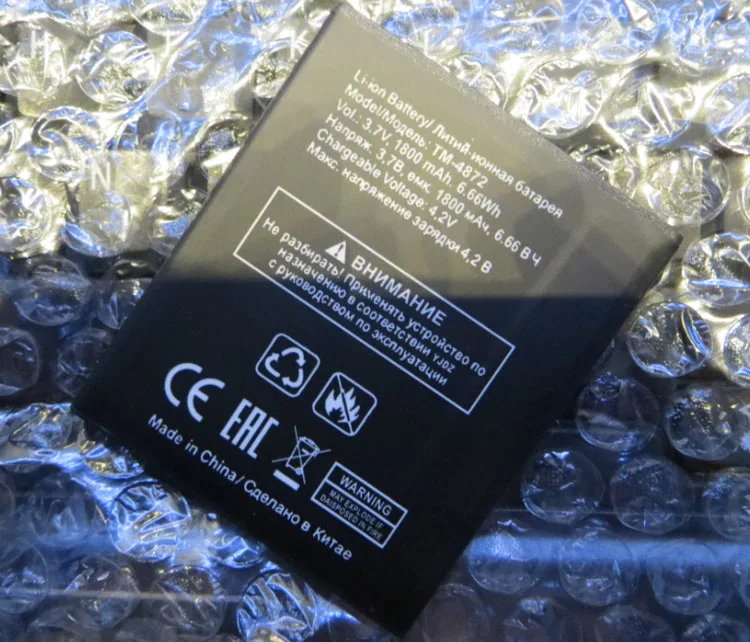 Для TEXET TM 4872 TM4872 1800mAh Мобильный телефон литий ионный аккумулятор