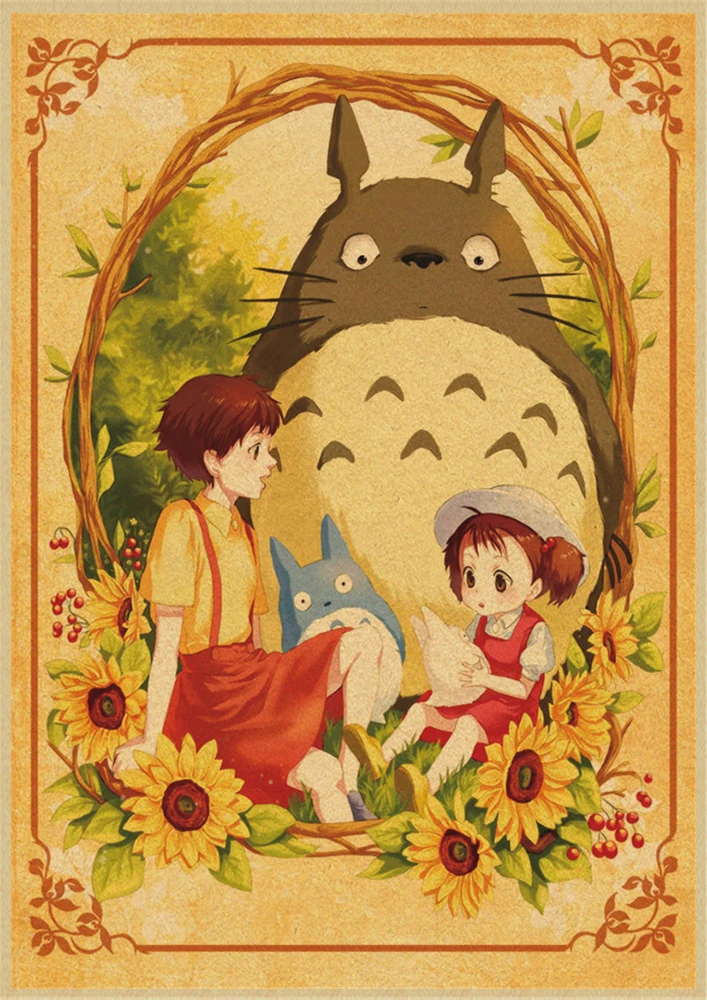 Хаяо Миядзаки мультфильм Tonari no Totoro ретро крафт-бумага плакат ВИНТАЖНЫЙ ПЛАКАТ украшение комнаты