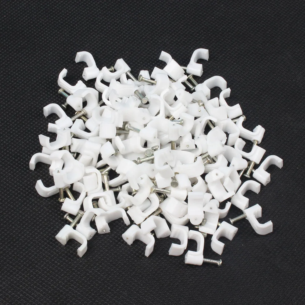 8 мм зажимы для кабеля проводов ногтей 10 квадратные белые F8 | Обустройство дома