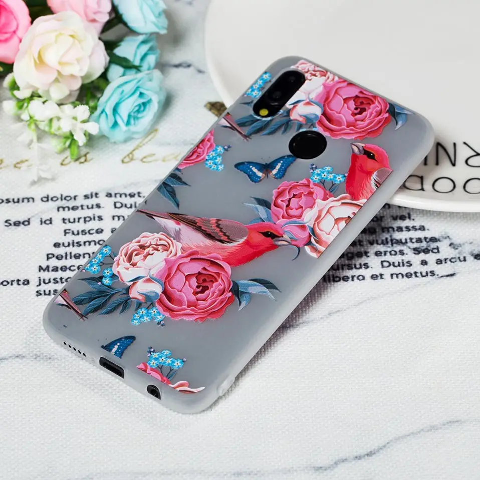 Soft Silicone Case For Huawei P20 Lite Nova3 Nova 2S Funda Flower Back Cover Honor 6X 7X 8X Pro capa |