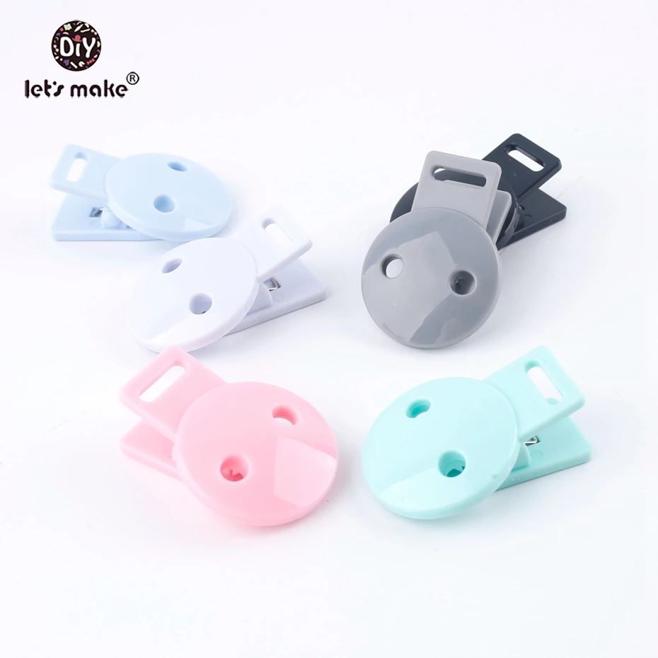 

Let's Make Baby Accessories Round Head Pacifier Clips 20pc Mix Infant Soother Clip DIY Beads Baby Plastic Pacifier Clips Teether