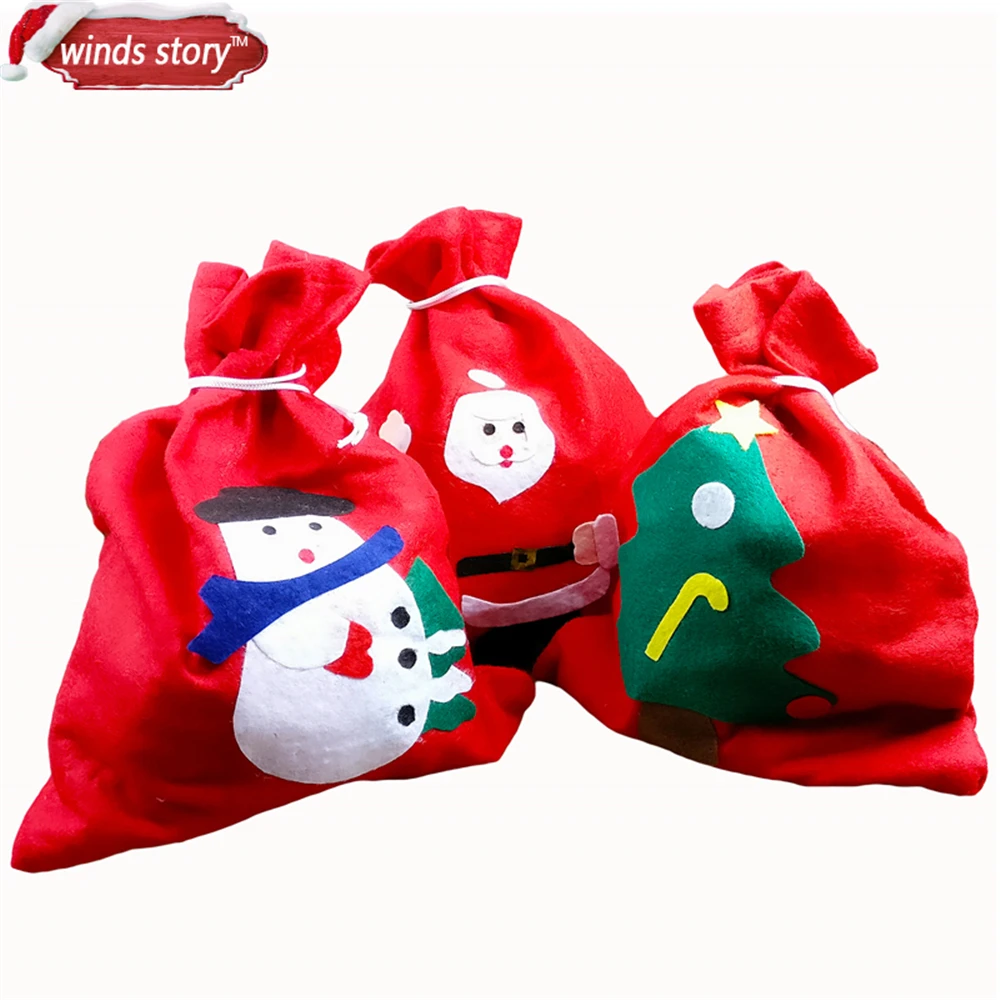 6 шт большой мешок Санта Клауса Рождественский Подарок новогодний Деда Мороза на