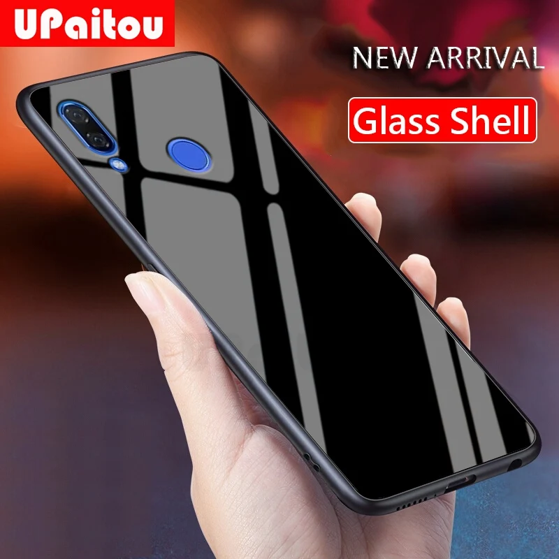 Роскошный чехол UPaitou из закаленного стекла для Huawei P20 Lite Мягкий противоударный
