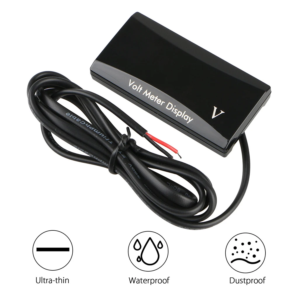 12V Цифровой светодиодный дисплей Панель вольтметр автомобильный Мотоцикл