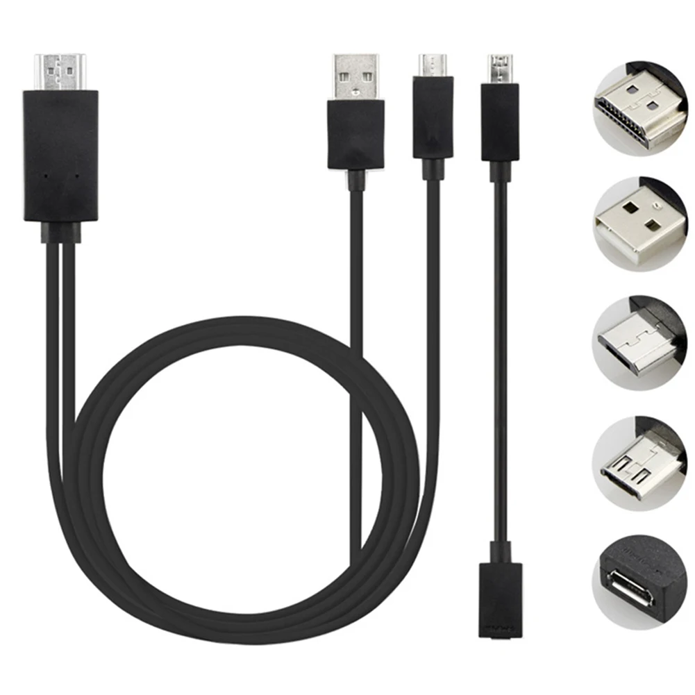 Micro USB к HDMI HD tv простой в использовании адаптер зеркального отображения кабель