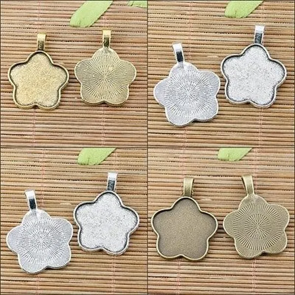 

3-colors mixed at random flower frame cabochon settings EF2446-2448 12pcs lot