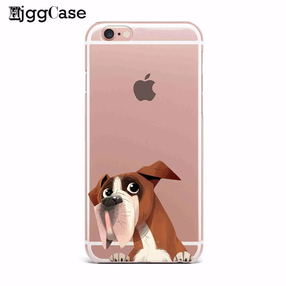 Мягкий чехол для iPhone X 7 6 6S Plus 5 5S SE 8 с изображением милого Щенка Мопса кролика кота