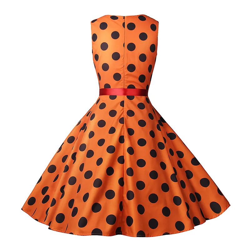 Женское летнее платье HeyGalSing с принтом в горошек 2018 года, винтажное, элегантное, рокабилли, вечерние платья плюс-сайз, повседневное, средней длины туника.