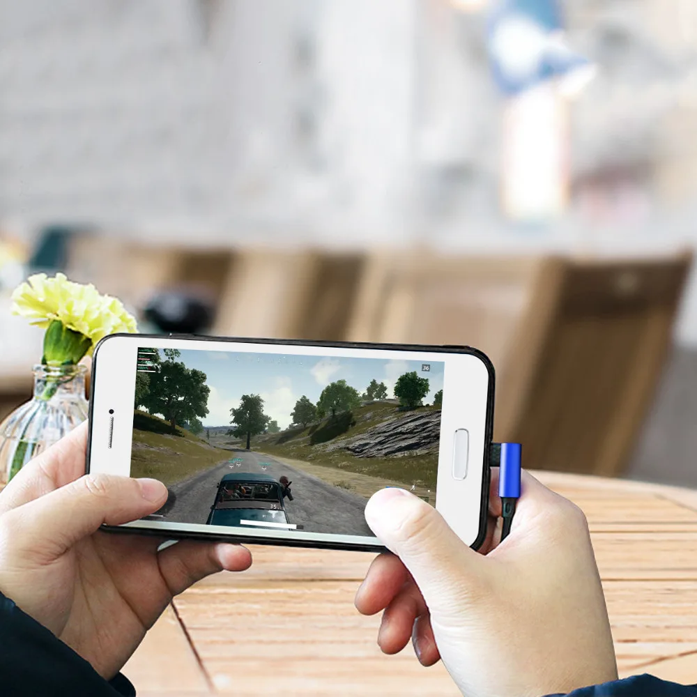 FONKEN usb type-C кабель 90 градусов для быстрой зарядки 2.4A передачи данных изогнутый