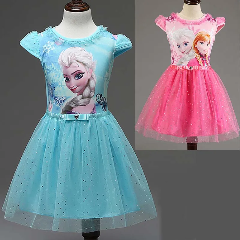 New Summer children's clothing girls dresses elsa princess dress for girl infant kids costume party baby snow Queen clothes | Детская