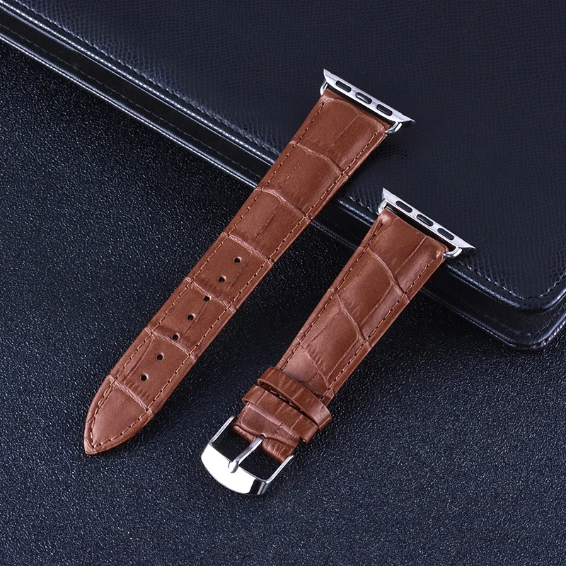 Коричневый Браслет ProBefit из натуральной кожи для Apple Watch 42 мм 38 мм 44 мм 40 мм сменный ремешок для iWatch 5 4 3 2 1 браслет - Цвет ремешка: Коричневый