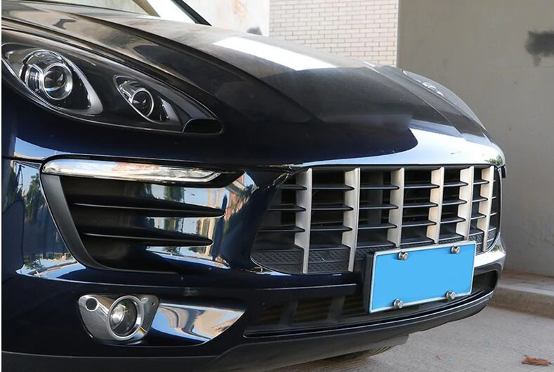 Нержавеющая сталь Передняя решетка отделка полосы 6 шт. для Porsche Macan стайлинга автомобилей бампер украшения наклейки
