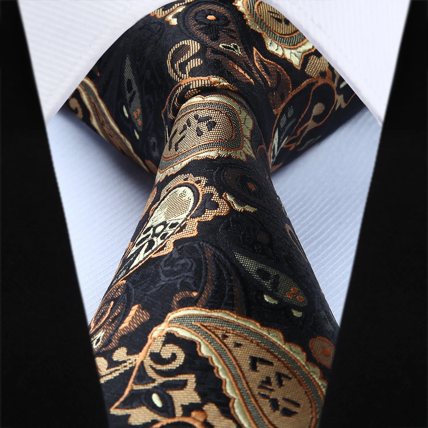 Набор платков и галстуков для мужчин TP711Z8S коричневый 3 4 дюйма|brown paisley|handkerchief setmens