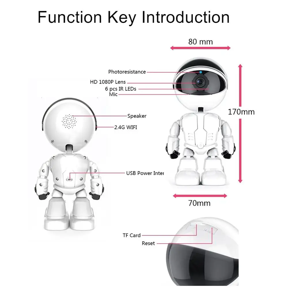Abay 1080P IP камера-робот облако Домашняя безопасность интеллектуальная камера с